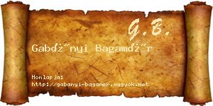Gabányi Bagamér névjegykártya